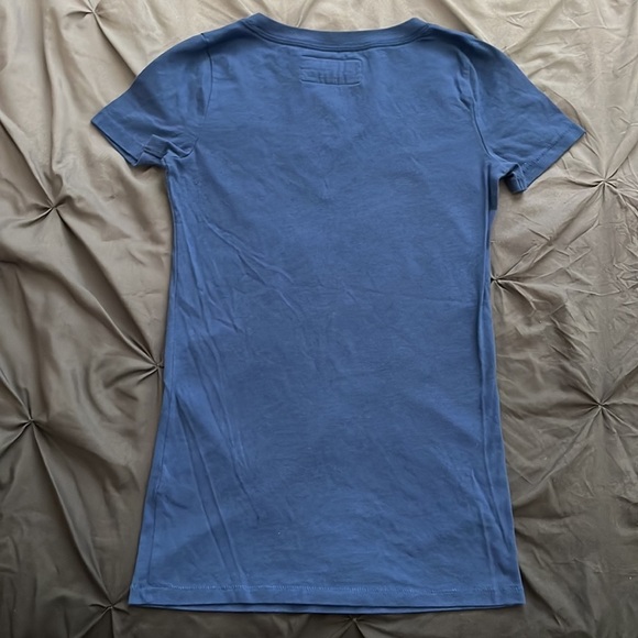 Vintage Abercrombie Kids Blue Yellow New York V Neck Shirt Top Size M - Picture 4 of 4